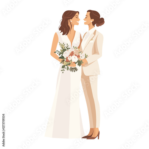 LGBT bride wedding illustration art vector