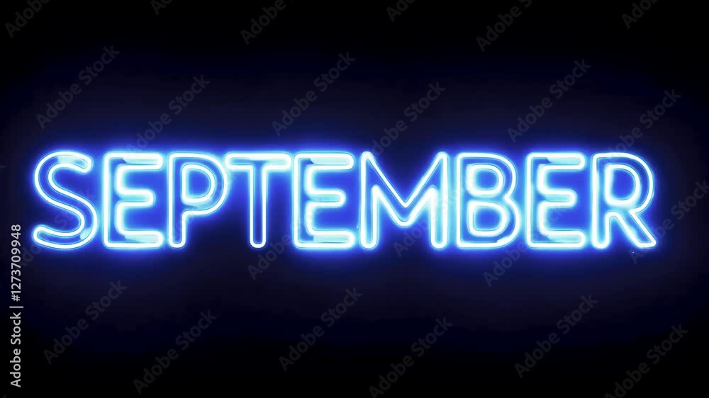 Highlighting the month of September in neon lights Highlighting the month of September in neon lights