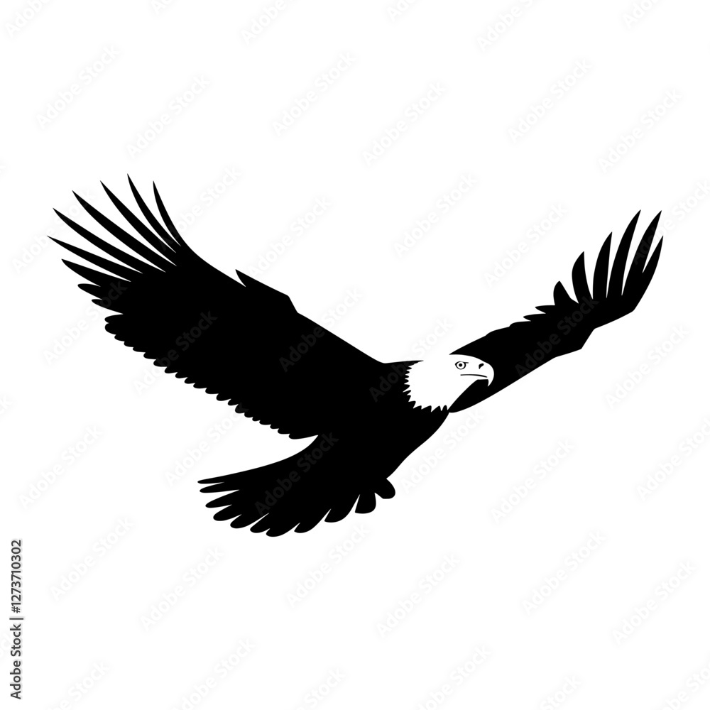 Obraz premium Eagle flying silhouette eagle illustration black vector