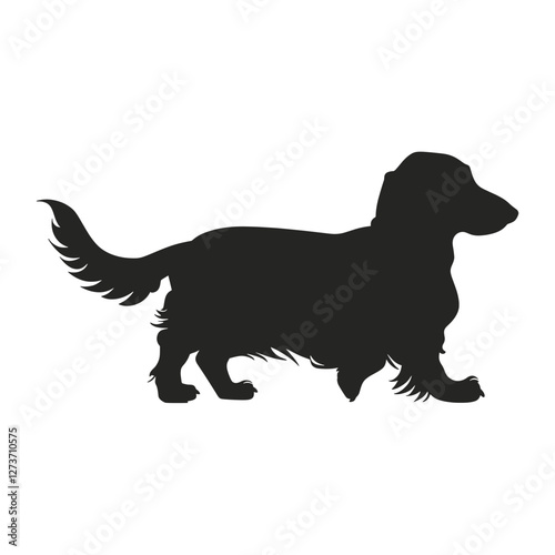 Dacshund walking silhouette illustration animal black vector