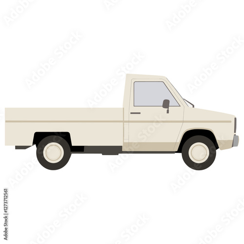 Small pick up truck illustration minimalist vehicle vector