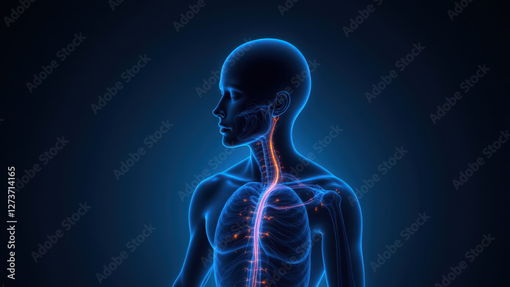 Vagus Nerve Stimulation with visible anatomy Vagus Nerve Stimulation with visible anatomy