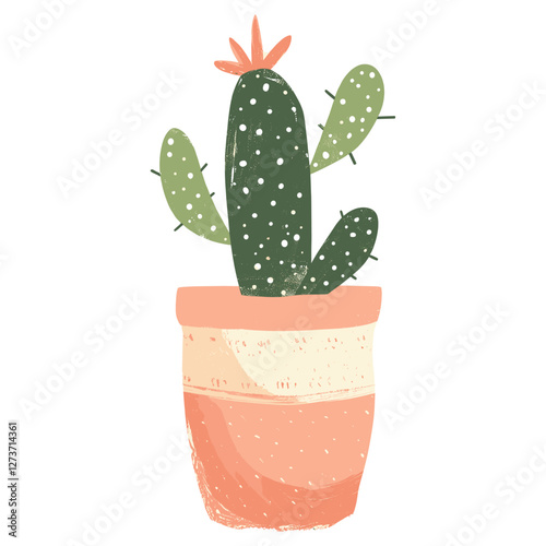 Cute cactus illustration plant wall creativity vector