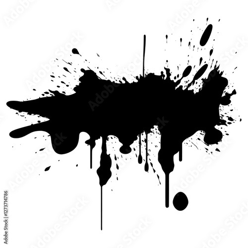 Flat individual black ink splashed abstract splatter artistic vector