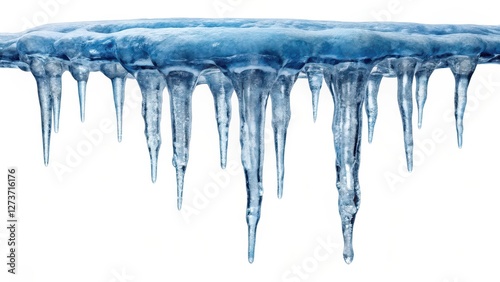 Icicles on White Background