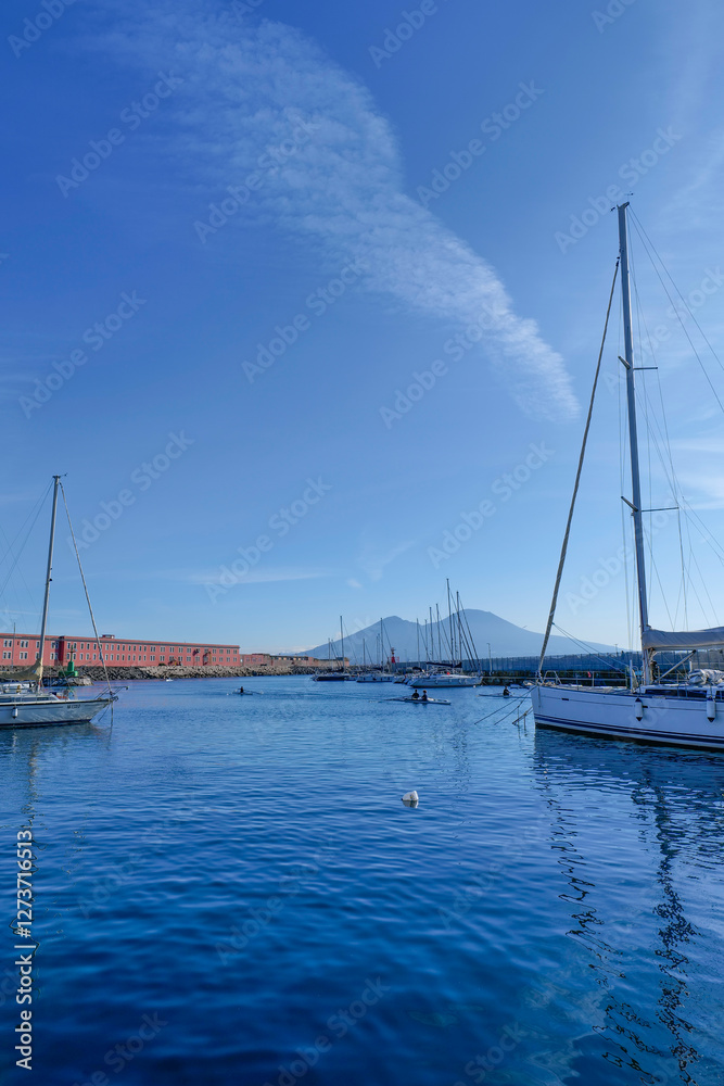 Boats docked in the port of Naples, Italy. Boats docked in the port of Naples, Italy.