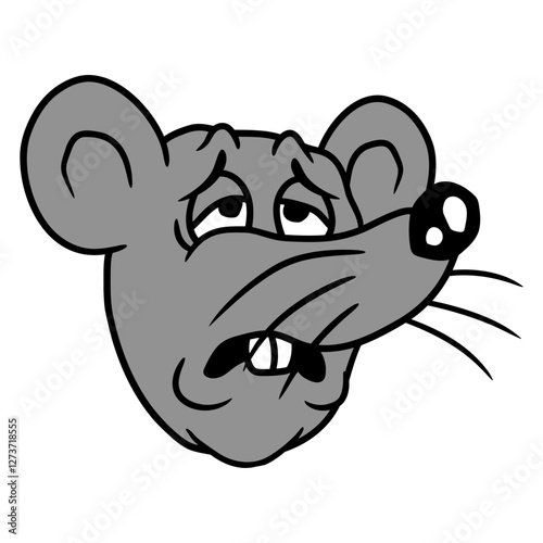 Mouse Exhausted Sad Desperate Tired Suffering Fun Design Lover Art Vector Illustration Card T-Shirt Poster Sticker Graphic Print Decorative Drawing Isolated Logo Decoration Symbol Creative Cool Style
