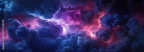 Panoramic sky view of dark, stormy clouds, realistic, highly detailed, cinematic in appearance, with cinematic lighting, high-resolution photography.