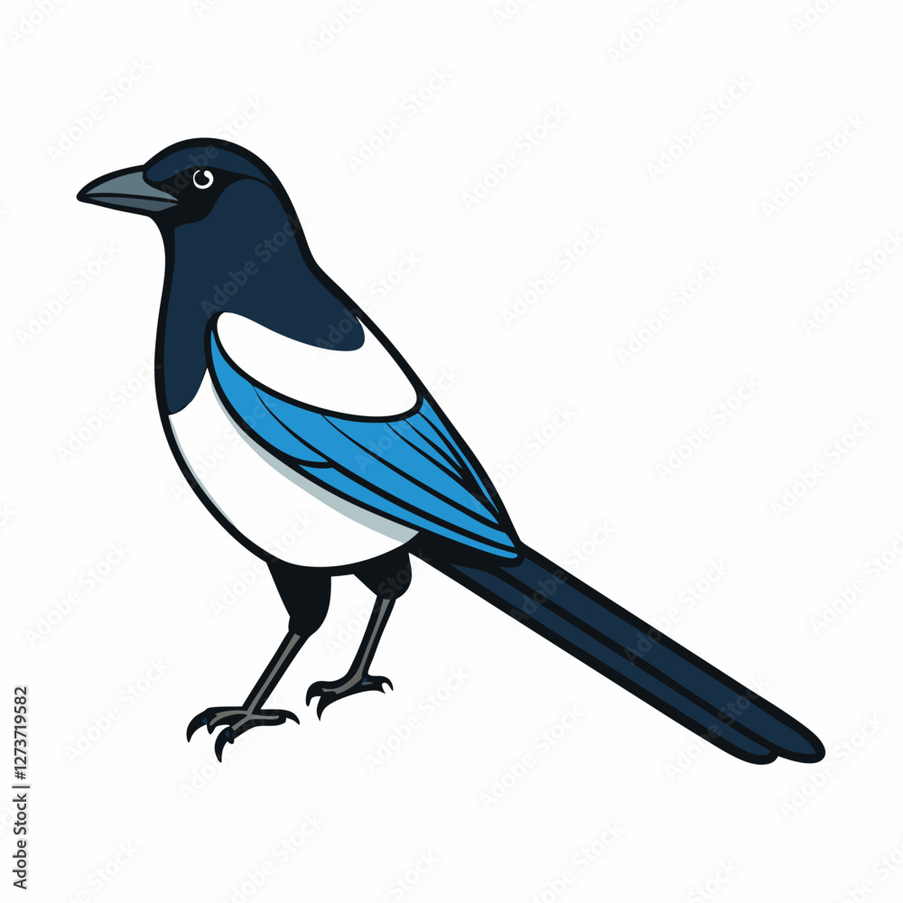 Stylized Magpie Silhouette Vector Ideal for Logos & Artwork. Stylized Magpie Silhouette Vector Ideal for Logos & Artwork.