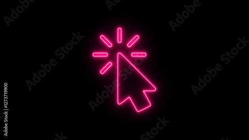 Mouse click icon on black background. cursor arrow icon.  colorful Cursor icon.