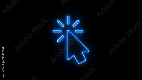 Mouse click icon on black background. cursor arrow icon.  colorful Cursor icon.