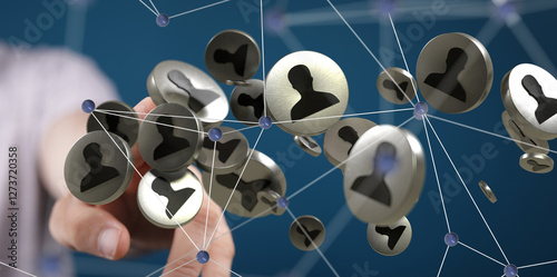 Fototapeta Naklejka Na Ścianę i Meble -  people network structure HR - Human resources management and recruitment