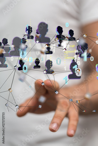 Global network. Blockchain. 3D illustration. Neural networks and artificial intelligence. Abstract  3d