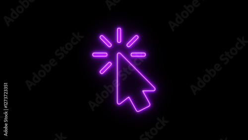 Mouse click icon on black background. cursor arrow icon.  colorful Cursor icon.