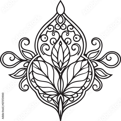 Black and white silhouette floral  design  decoration ornamemt  elements  in white background vector illustrator 