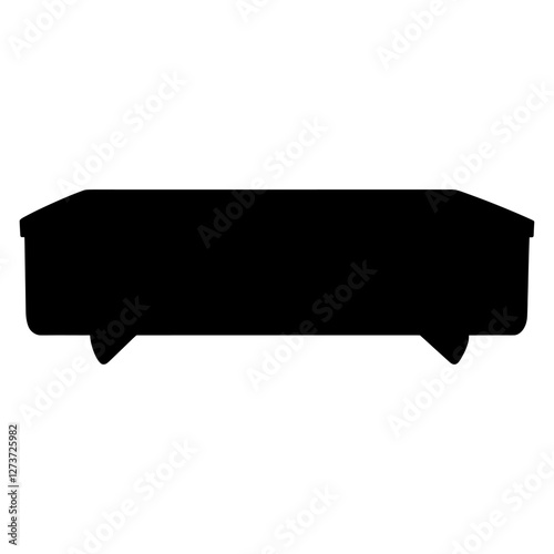 Long credenza furniture silhouette table black vector