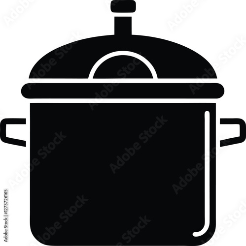 pressure cooker black and white silhouette vector design