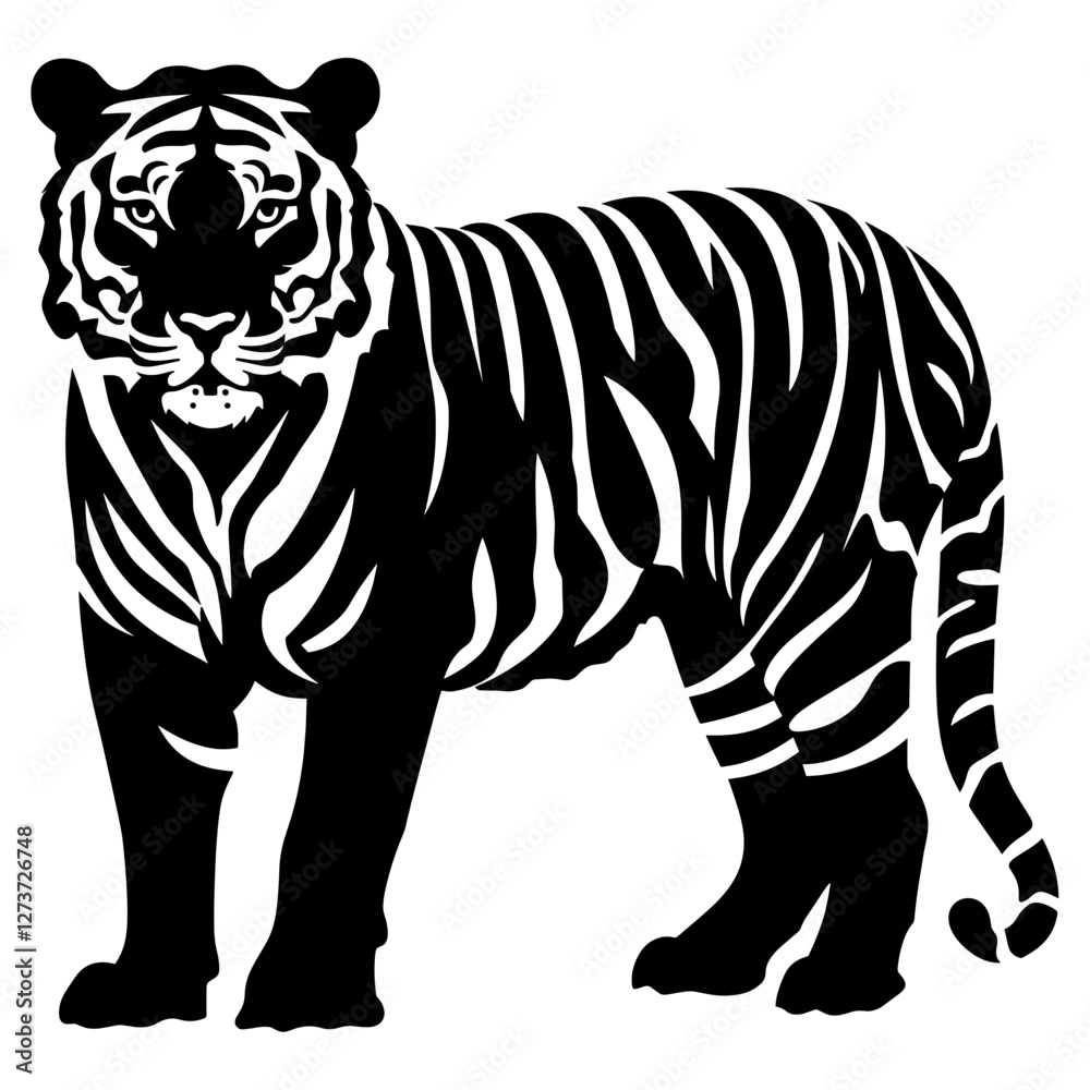 Naklejka premium Tiger silhouette wildlife animal vector