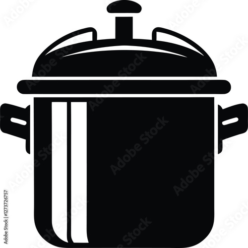 pressure cooker black and white silhouette vector design