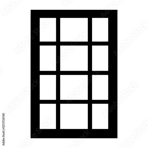 Aesthetic window architecture black geometric vector