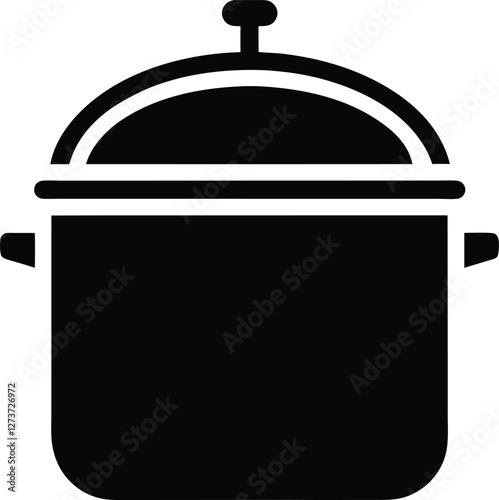 pressure cooker black and white silhouette vector design