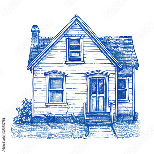 Hand drawn a Cottage drawing illustration cottage vector