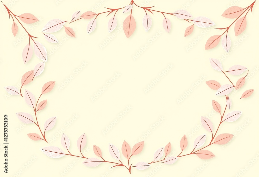 Delicate pink leaves form a gentle frame Delicate pink leaves form a gentle frame