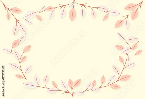 Wallpaper Mural Delicate pink leaves form a gentle frame Torontodigital.ca
