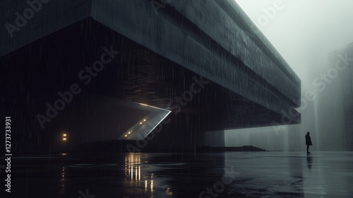 Futuristic Brutalist Architecture, Oppressive Government Beaurocracy, Big Brother - AI Generated