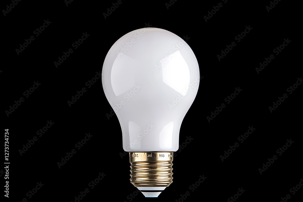 An incandescent light bulb, deactivated, is the subject of a close-up shot with a black background An incandescent light bulb, deactivated, is the subject of a close-up shot with a black background