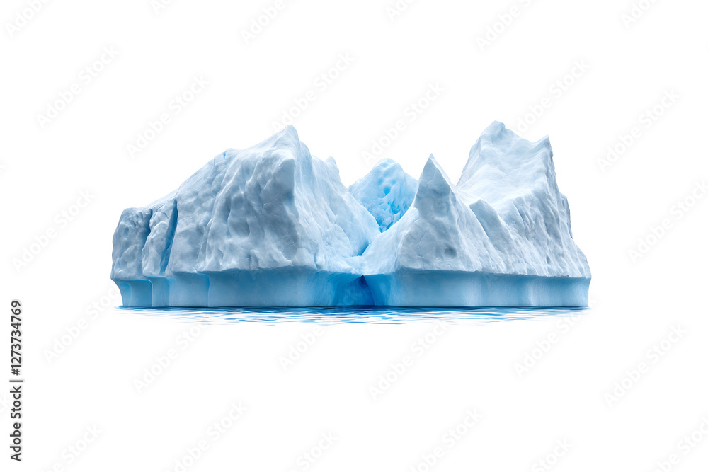 Naklejka premium Massive isolated iceberg isolated on white background