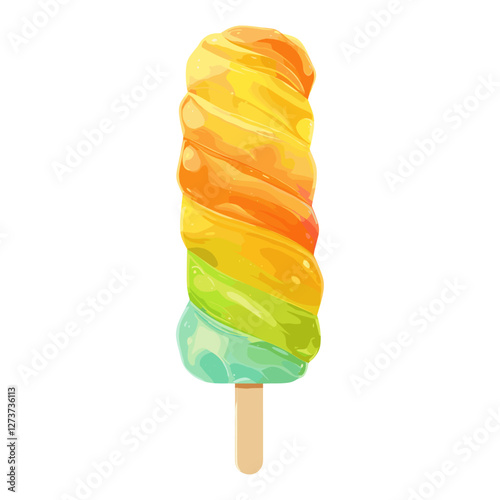 Tropical swirl popsicle illustration colorful dessert vector