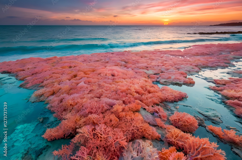 Naklejka premium sunset over the sea