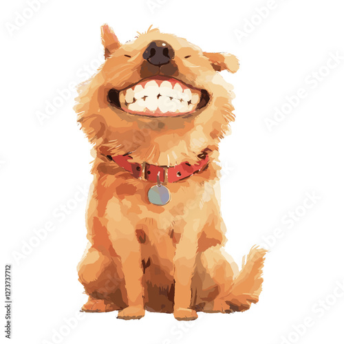 Dog with Silly Grin illustration cartoon style vector