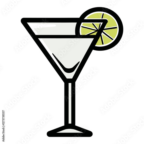 Icon of cocktail beverage martini drink vector