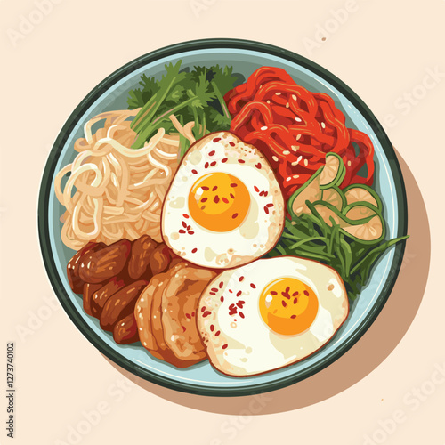 korean, traditional, food, asian, background, korea, culture, design, asia, delicious, korean food, kimchi, cuisine, lunch, meal, dish, illustration, tasty, dinner, symbol, spicy, vector, healthy, veg
