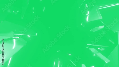 The glass break green screen background.