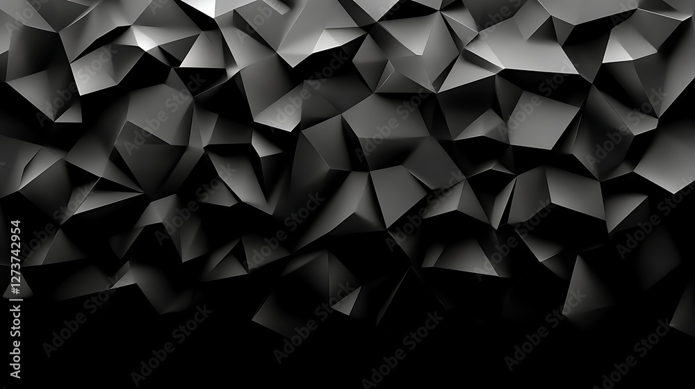 Fototapeta premium Abstract Black Geometric Triangular Pattern Background