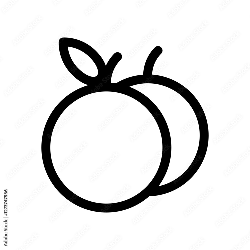 Minimalist Line Art Illustration of Two Oranges with Detailed Leaves Minimalist Line Art Illustration of Two Oranges with Detailed Leaves