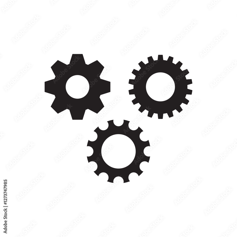 Cogwheel icon, Gear Settings symbol, Vector Illustration Cogwheel icon, Gear Settings symbol, Vector Illustration