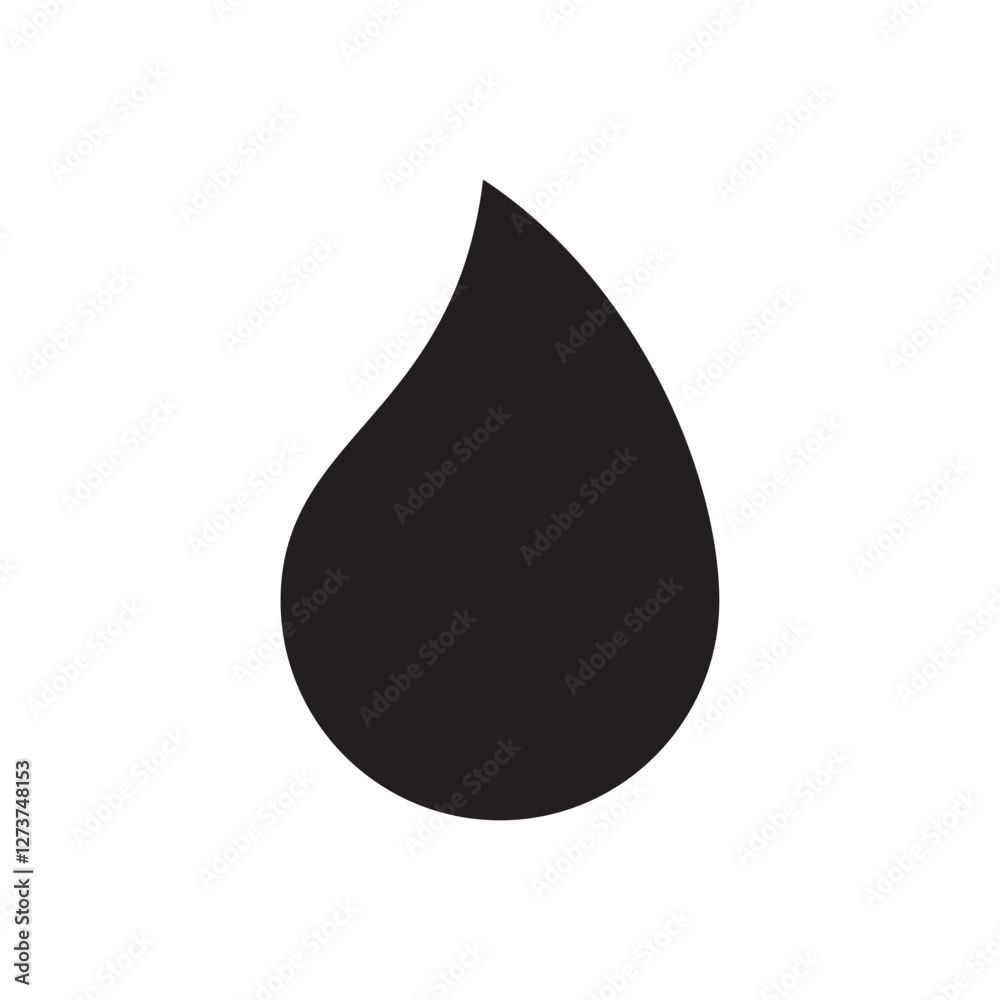 Abstract drop icons and falling droplets silhouettes set on white background Abstract drop icons and falling droplets silhouettes set on white background