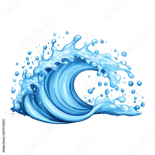 Water wave art illustration nature vector