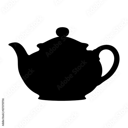 Tea pot silhouette teapot black vector