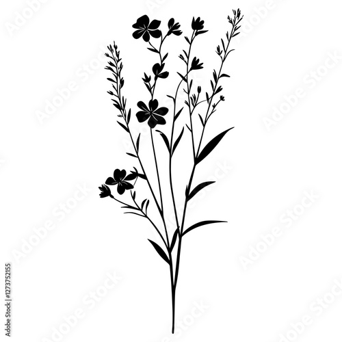 Wild flower Fireweed illustration minimalist simple vector