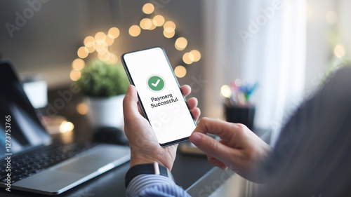 A professional image of a person holding a smartphone displaying a 