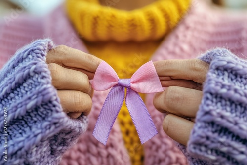 Cozy Knit Aesthetics Personal Empowerment with Pastel Ribbons - Community Health Initiatives for Modern Social Engagement and Emotional Well-being photo