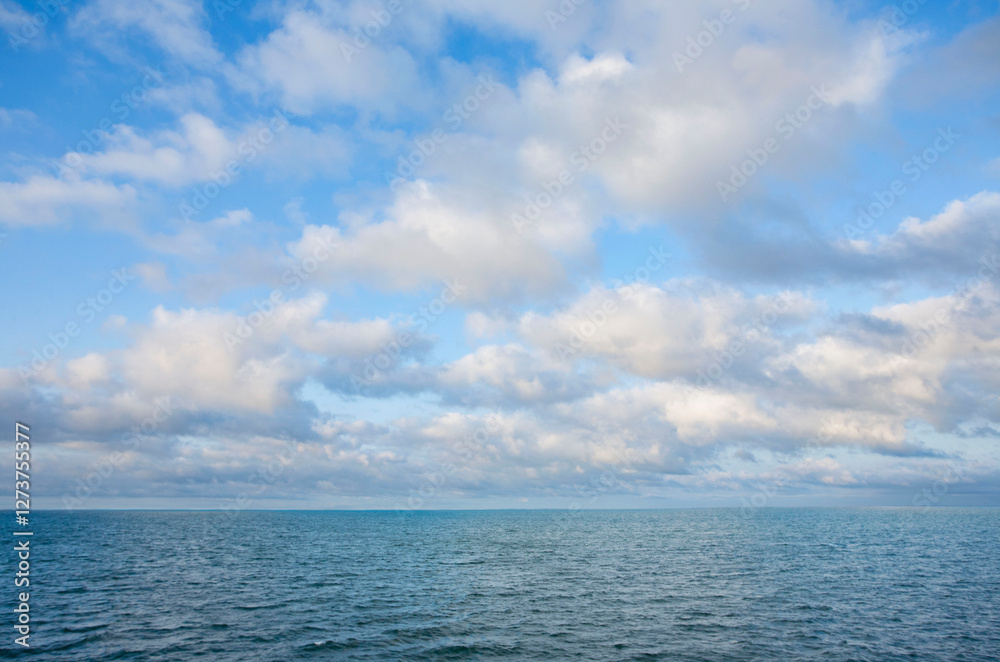 White puffy clouds above Nantucket Sound White puffy clouds above Nantucket Sound