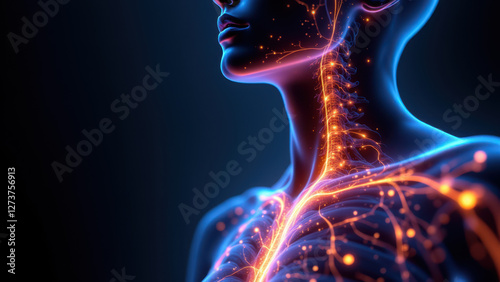 Vagus Nerve Stimulation, 3D Medical Illustration