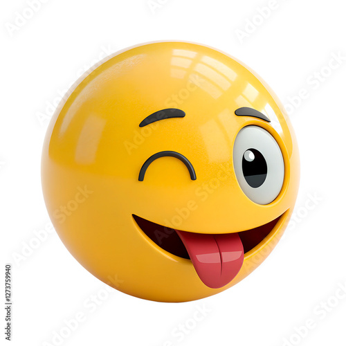 A winking emoji with a protruding tongue, showing playful flirtation