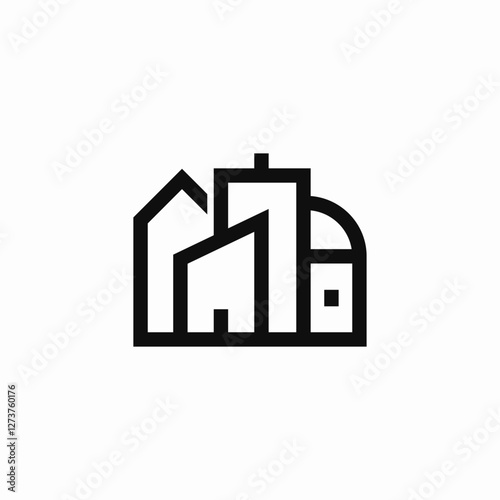 city urban buildings icon sign vector